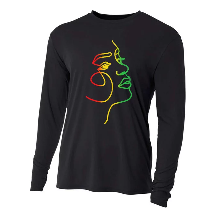 Face Abstract Juneteenth Art Back History  African Cooling Performance Long Sleeve Crew