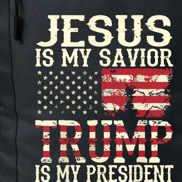 Funny American Jesus Is My Savior Trump Is My President Gift Daily Commute Backpack