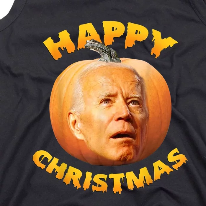 Funny Anti Joe Biden Happy Christmas Holiday Pumpkin Head Tank Top