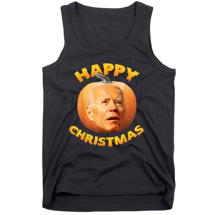 Funny Anti Joe Biden Happy Christmas Holiday Pumpkin Head Tank Top