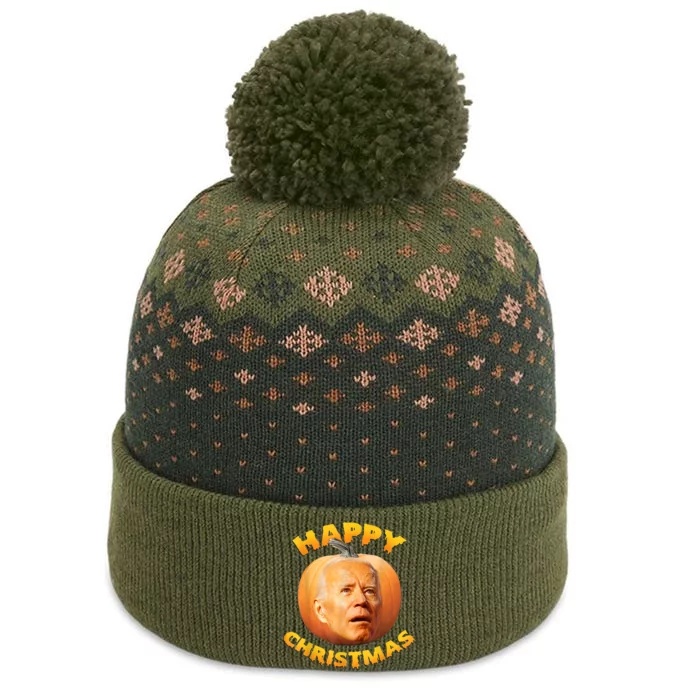 Funny Anti Joe Biden Happy Christmas Holiday Pumpkin Head The Baniff Cuffed Pom Beanie