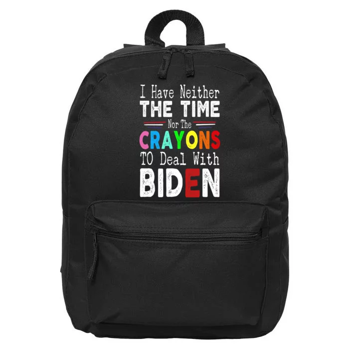 Funny Anti Joe Biden Sayings Political Pro American 16 in Basic Backpack