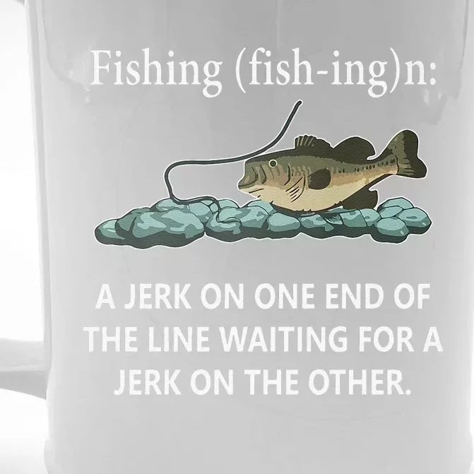 Fishing A Jerk On One End Of The Line Front & Back Beer Stein