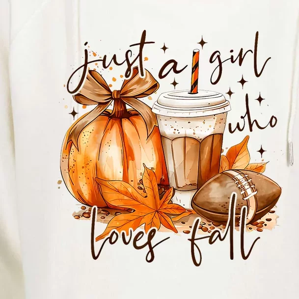 Fall Autumn Just A Girl Who Loves Fall Drinking Womens Funnel Neck Pullover Hood