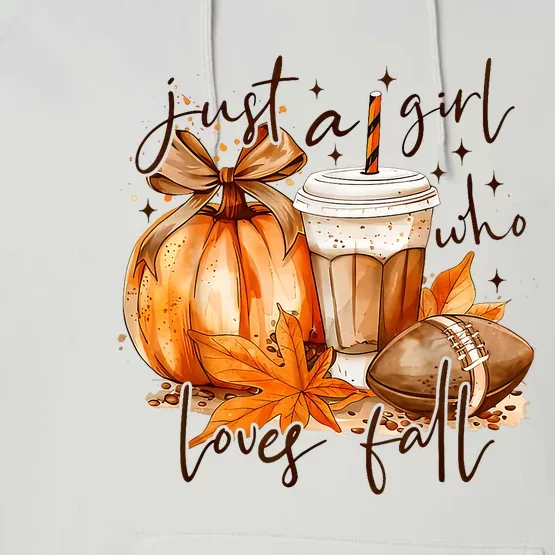 Fall Autumn Just A Girl Who Loves Fall Drinking Performance Fleece Hoodie