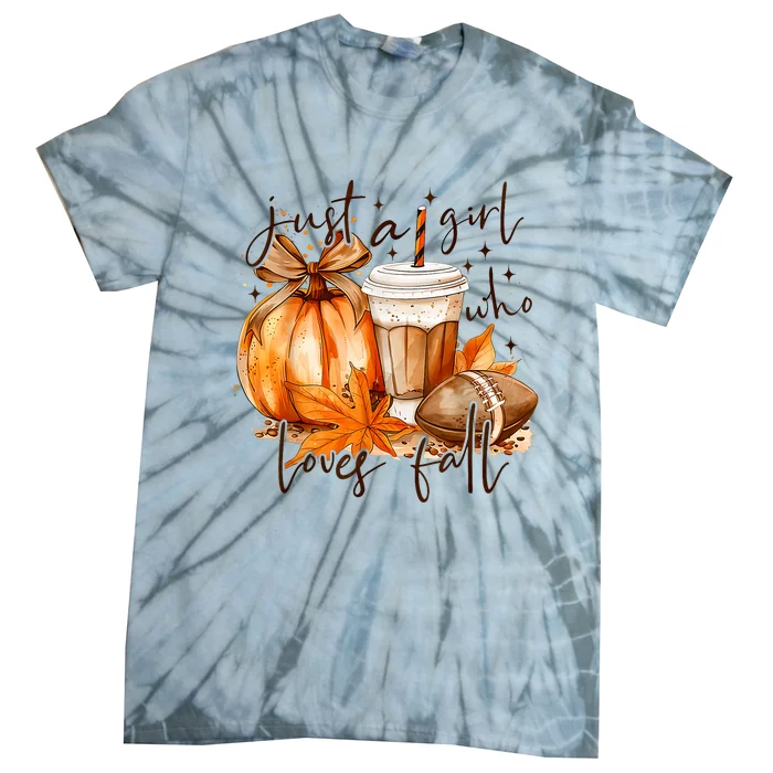 Fall Autumn Just A Girl Who Loves Fall Drinking Tie-Dye T-Shirt