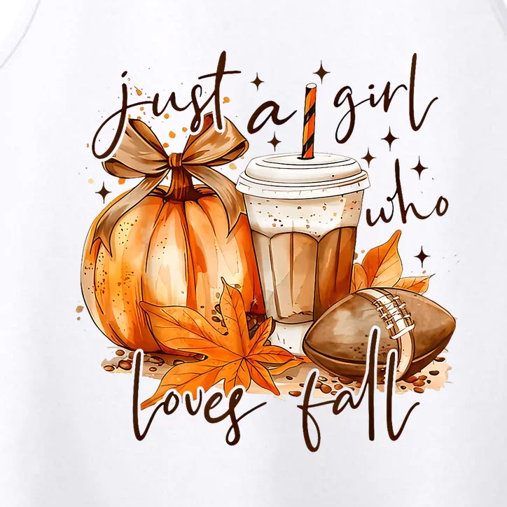 Fall Autumn Just A Girl Who Loves Fall Drinking Performance Tank