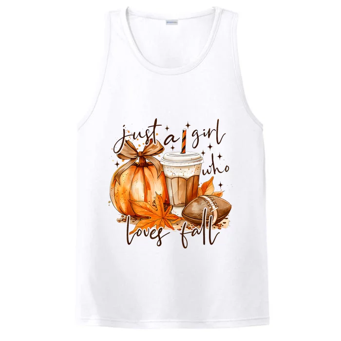 Fall Autumn Just A Girl Who Loves Fall Drinking Performance Tank