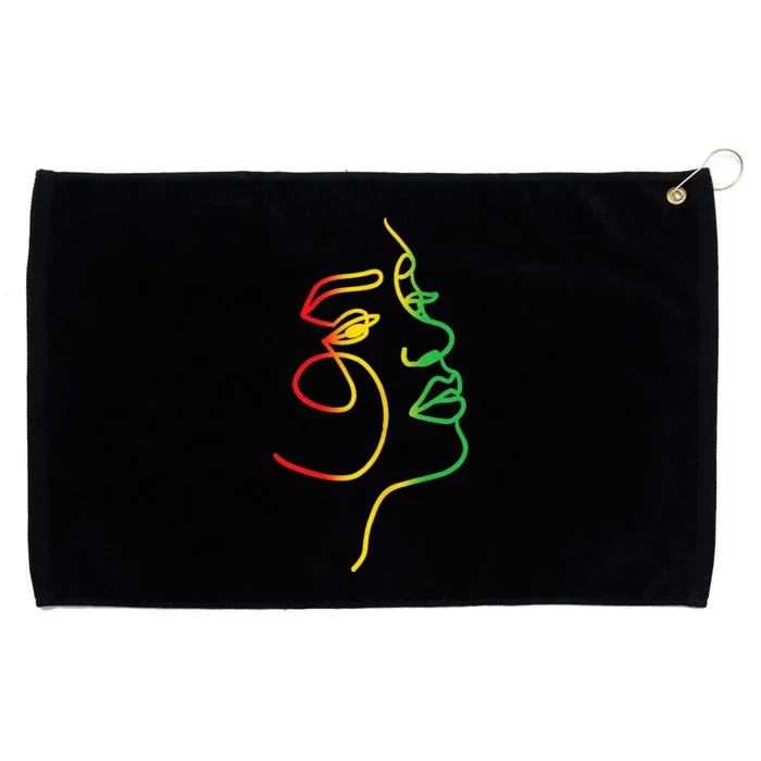 Face Abstract Juneteenth Art Back History African Grommeted Golf Towel