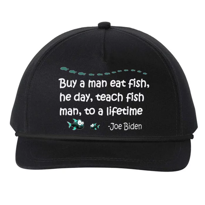 Funny Anti Joe Biden Political Funny Sarcastic Fishing Idiot Snapback Five-Panel Rope Hat