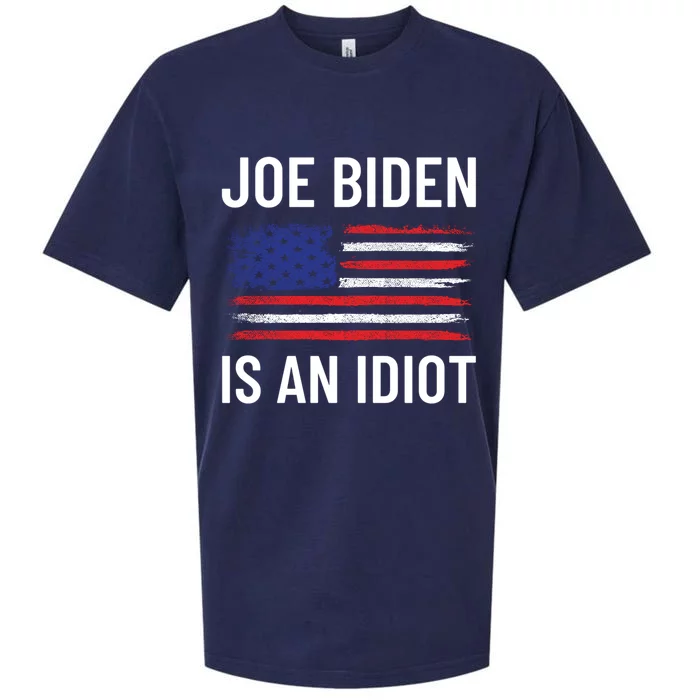 Funny Anti Joe Biden Is An Idiot Pro America Flag Sueded Cloud Jersey T-Shirt