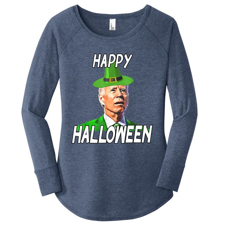 Funny Anti Joe Biden St Patricks Day Shirt Happy Halloween Women’s Perfect Tri Tunic Long Sleeve Shirt