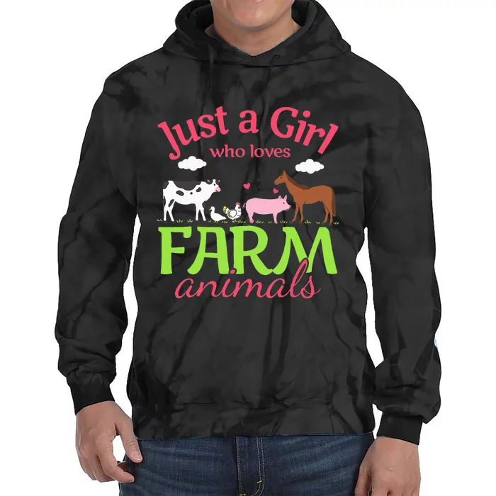 Farm Animal Just a Who Loves Farm Animals Tie Dye Hoodie