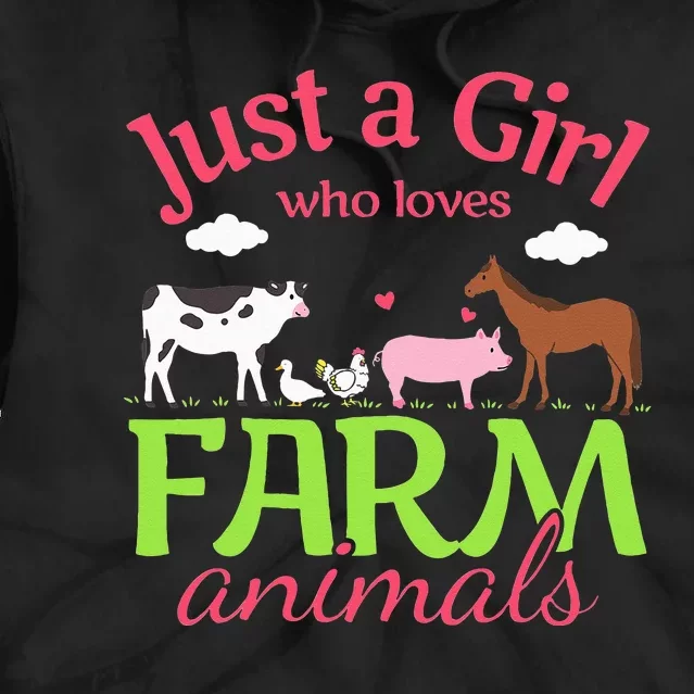 Farm Animal Just a Who Loves Farm Animals Tie Dye Hoodie