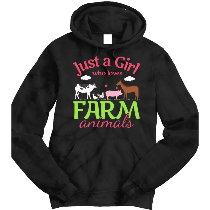 Farm Animal Just a Who Loves Farm Animals Tie Dye Hoodie