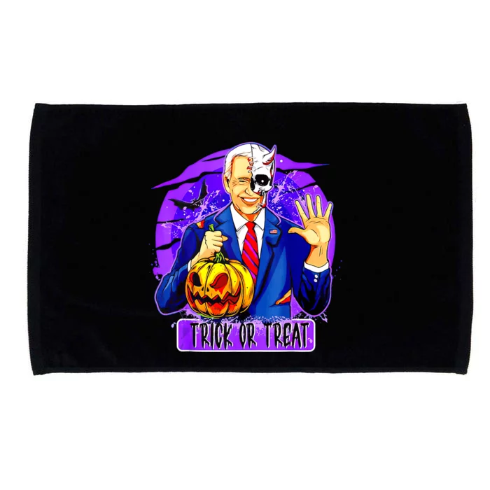 Funny Anti Joe Biden Hold Pumpkin Trick Or Treat Halloween Microfiber Hand Towel