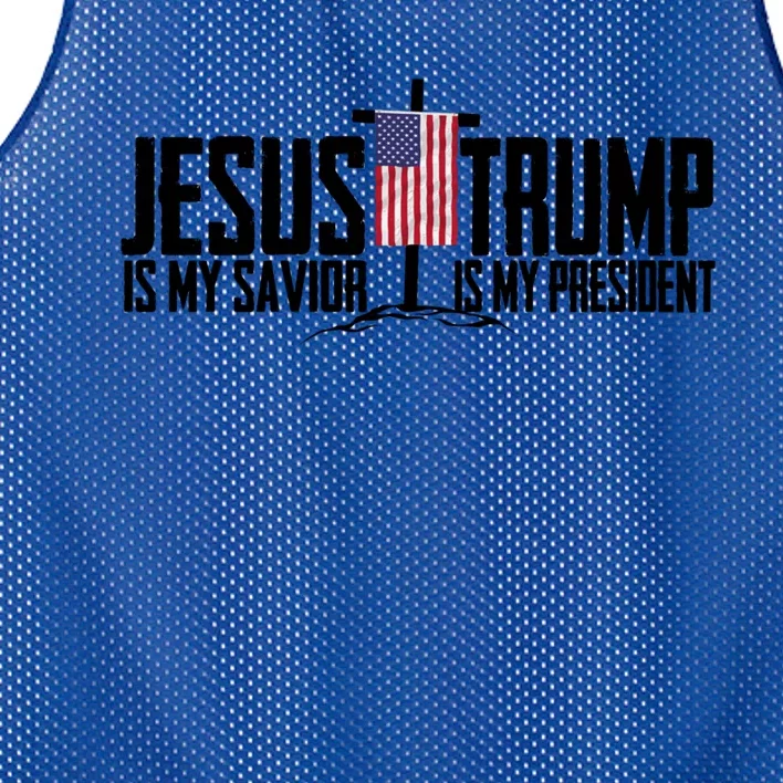 Funny American Jesus Is My Savior Trump Is My President Gift Funny Gift Mesh Reversible Basketball Jersey Tank