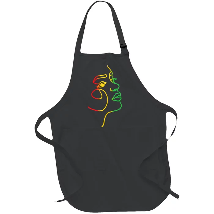 Face Abstract Juneteenth Art Back History Women African Full-Length Apron With Pocket