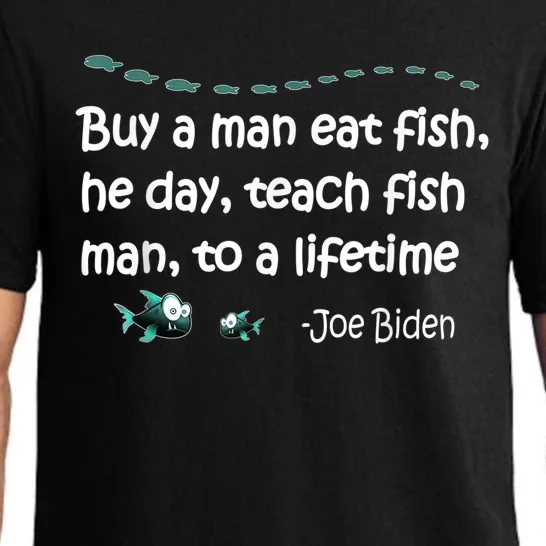 Funny Anti Joe Biden Political Funny Sarcastic Fishing Idiot Pajama Set