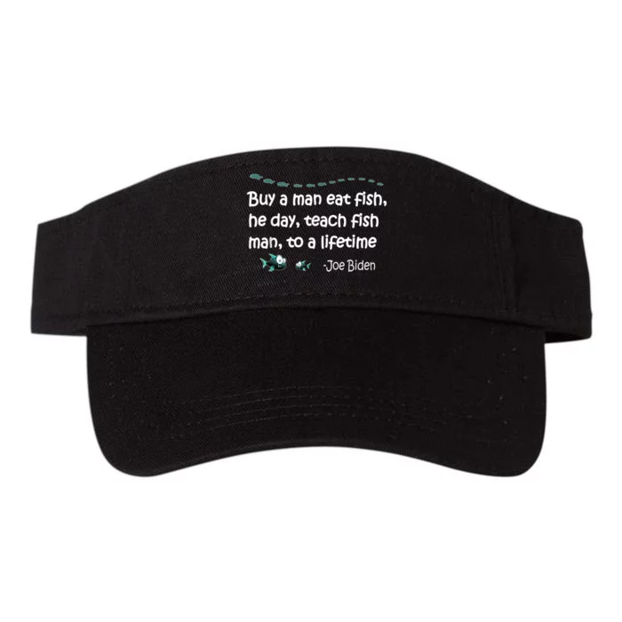 Funny Anti Joe Biden Political Funny Sarcastic Fishing Idiot Valucap Bio-Washed Visor