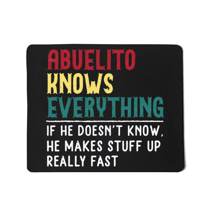 Funny Abuelito Know Everything Fathers Day Gift For Grandpa Mousepad