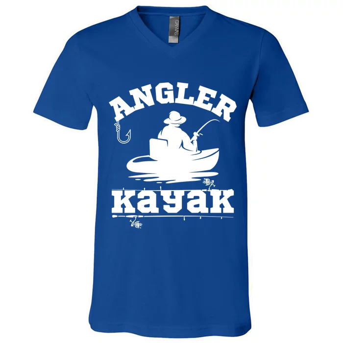 Funny Angler Kayak Gift V-Neck T-Shirt