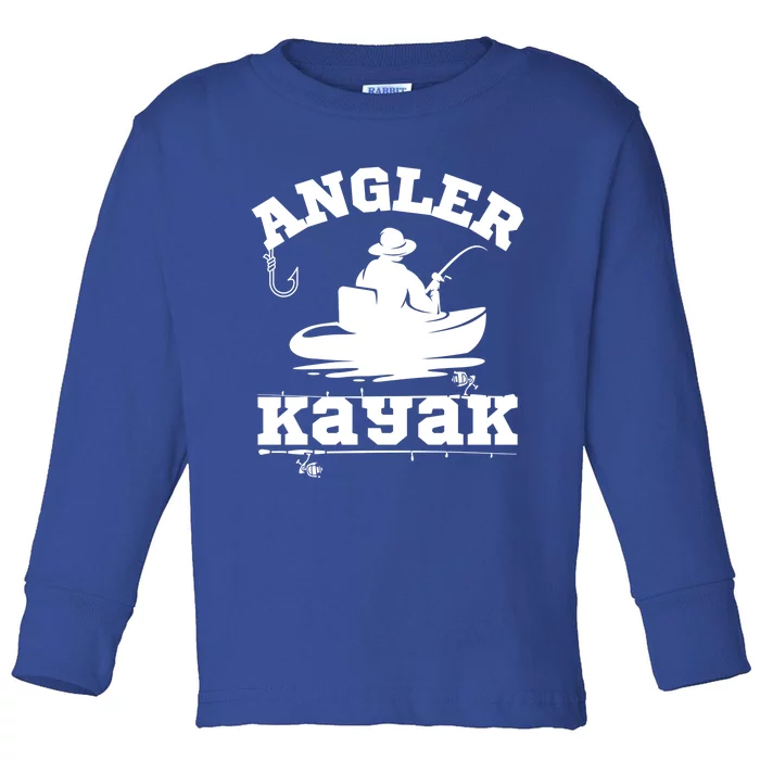 Funny Angler Kayak Gift Toddler Long Sleeve Shirt