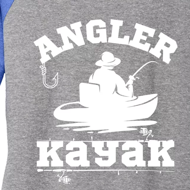 Funny Angler Kayak Gift Women's Tri-Blend 3/4-Sleeve Raglan Shirt