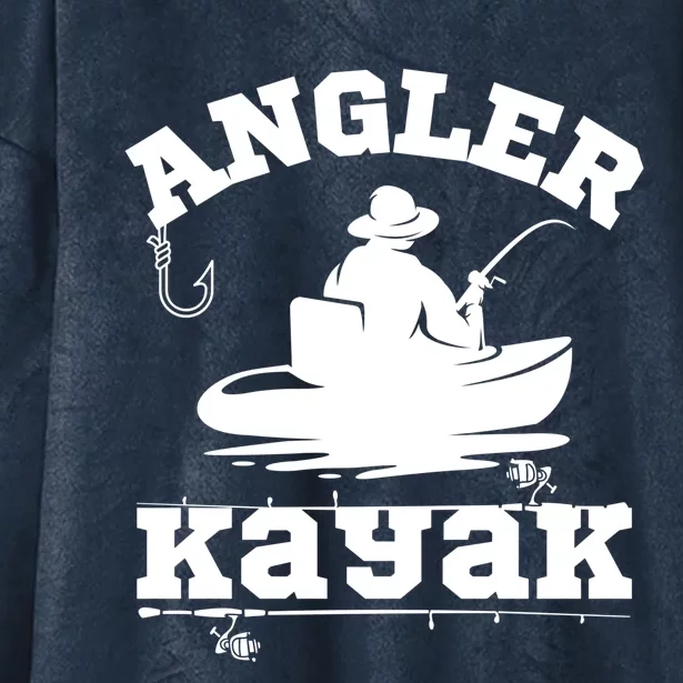 Funny Angler Kayak Gift Hooded Wearable Blanket