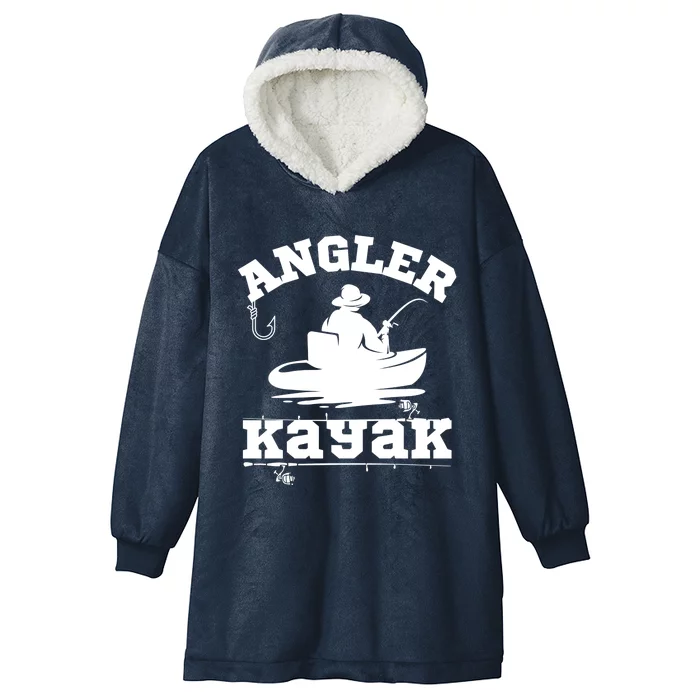 Funny Angler Kayak Gift Hooded Wearable Blanket