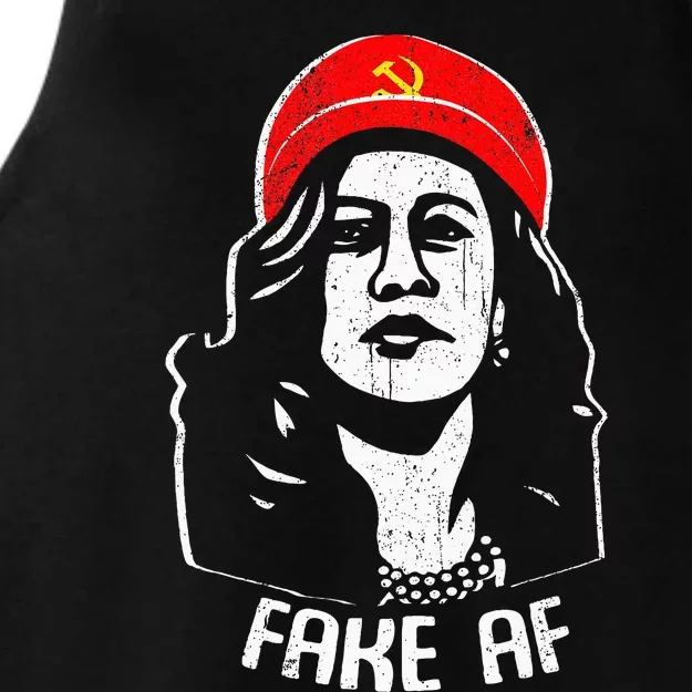 Fake Af Kamala Harris Communism Election Humor Ladies Tri-Blend Wicking Tank