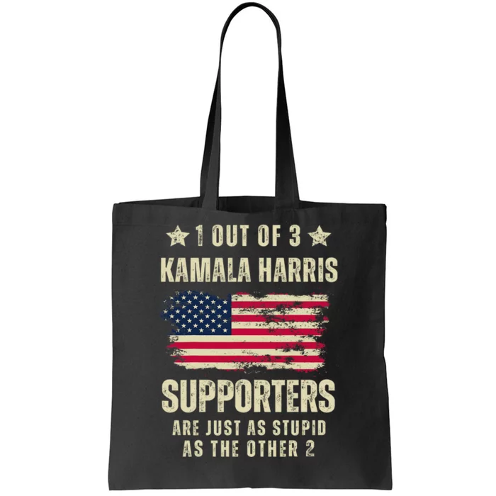 Funny Anti Kamala Harris Stupid Joke American Flag Usa Humor Tote Bag