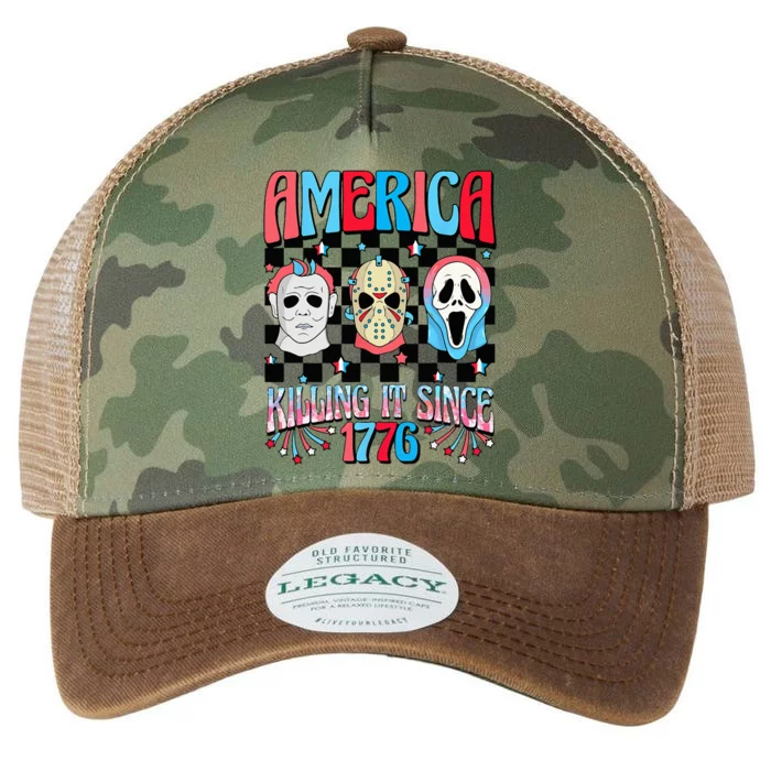 Funny America Killing IT Since 1776 Horror 4th Of July USA Legacy Tie Dye Trucker Hat