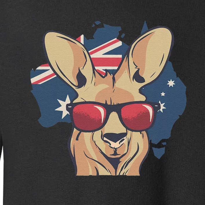 Funny Australian Kangaroo Animal Wearing Sunglasses Toddler Sweatshirt