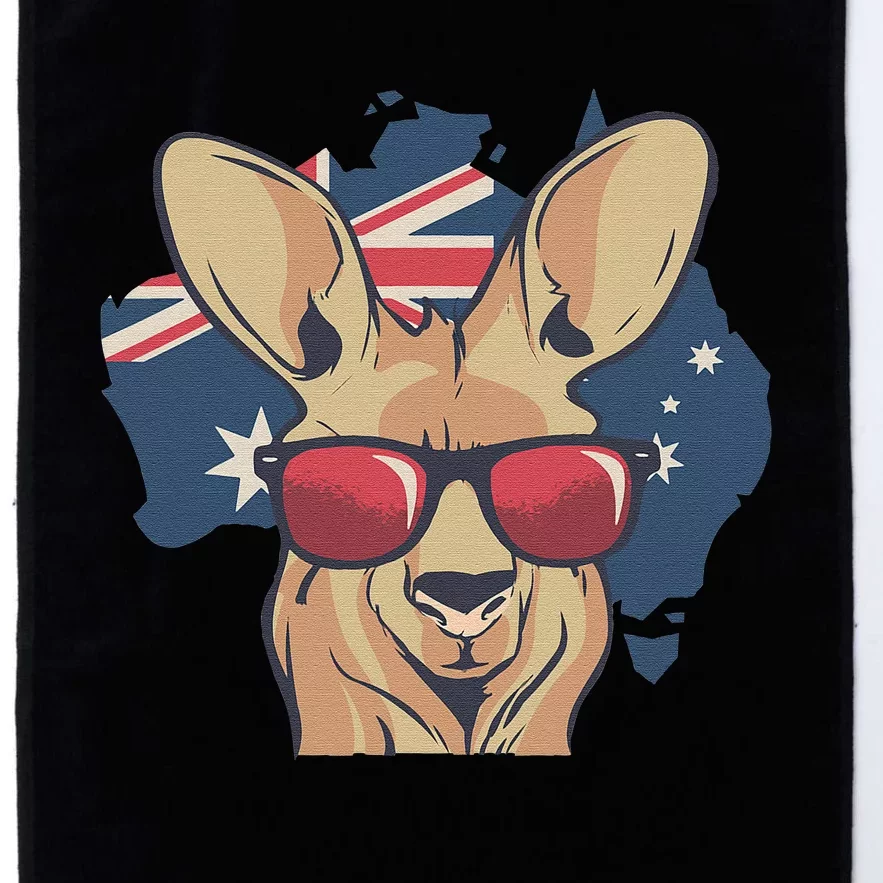 Funny Australian Kangaroo Animal Wearing Sunglasses Platinum Collection Golf Towel