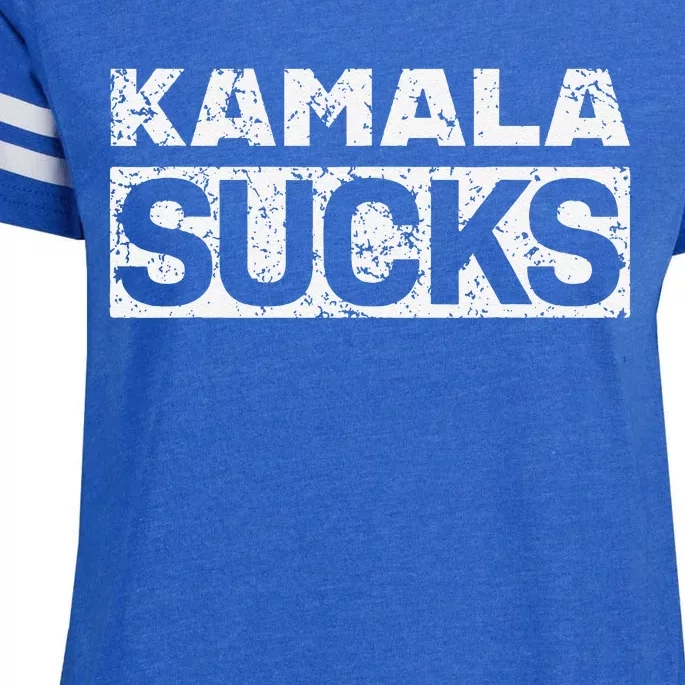 Funny Anti Kamala Harris 24 Pro Trump 2024 Kamala Sucks Enza Ladies Jersey Football T-Shirt