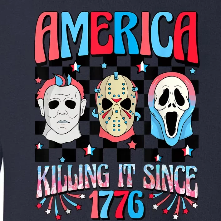 Funny America Killing IT Since 1776 Horror 4th Of July USA Toddler Sweatshirt