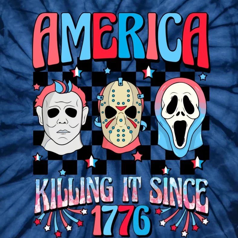 Funny America Killing IT Since 1776 Horror 4th Of July USA Tie-Dye T-Shirt