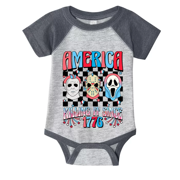 Funny America Killing IT Since 1776 Horror 4th Of July USA Infant Baby Jersey Bodysuit