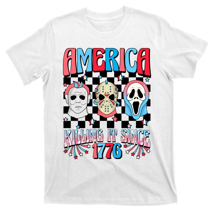 Funny America Killing IT Since 1776 Horror 4th Of July USA T-Shirt