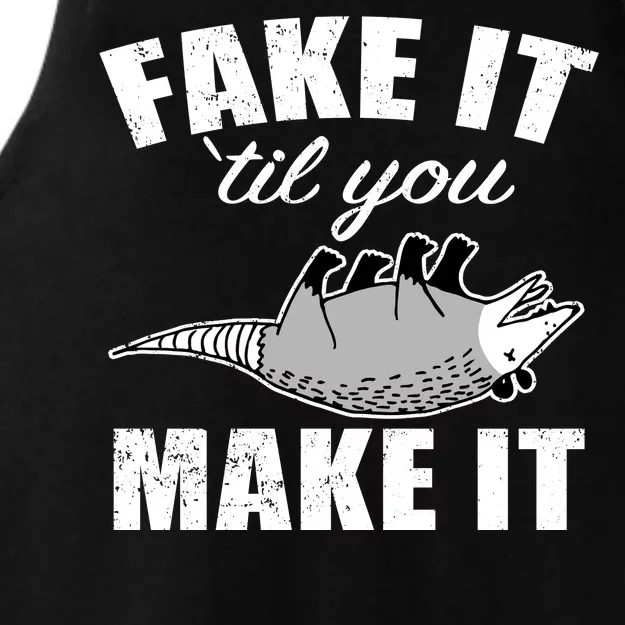 Fake It Or Make It Opossum Ladies Tri-Blend Wicking Tank