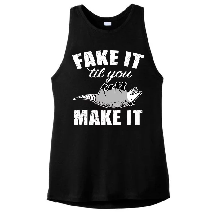 Fake It Or Make It Opossum Ladies Tri-Blend Wicking Tank