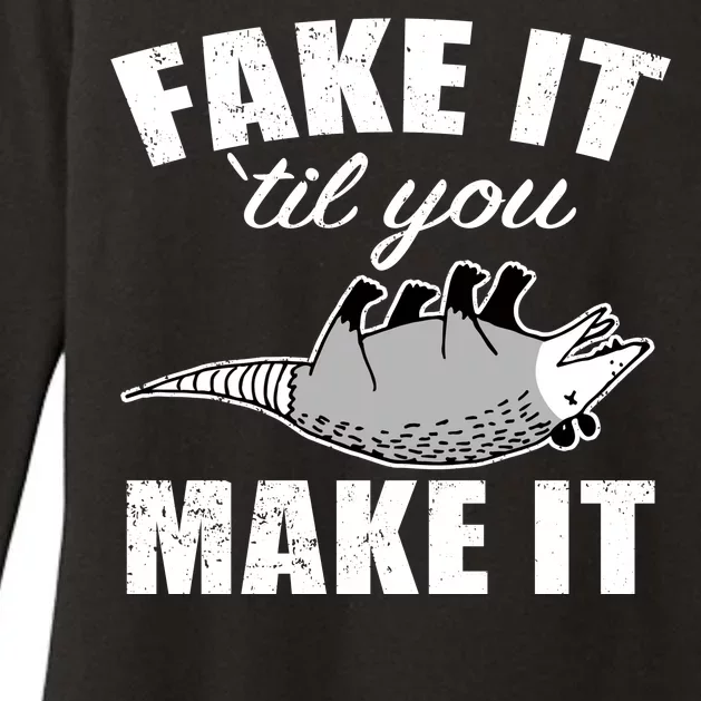 Fake It Or Make It Opossum Womens CVC Long Sleeve Shirt