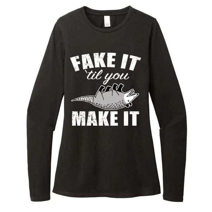 Fake It Or Make It Opossum Womens CVC Long Sleeve Shirt