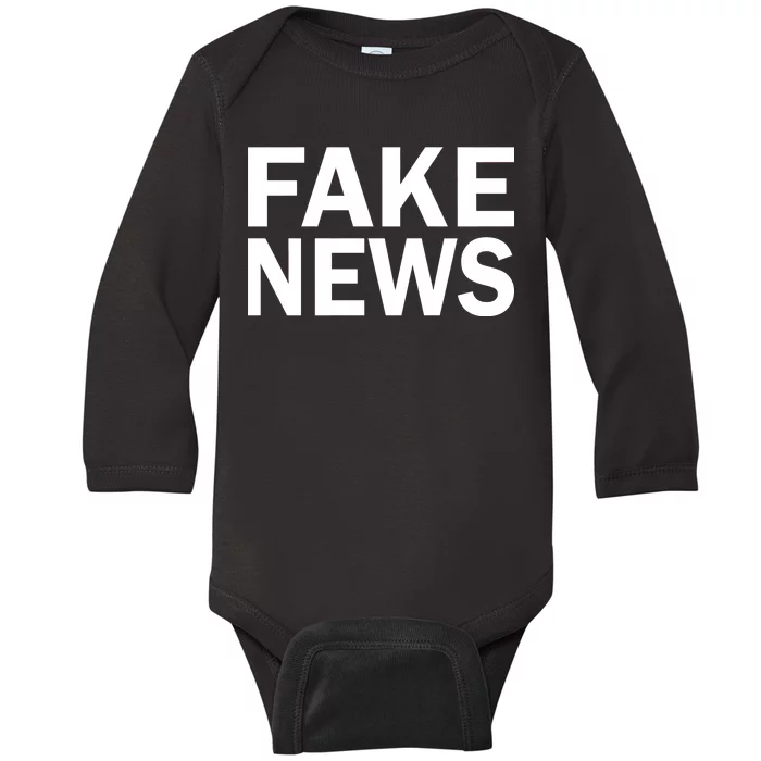 Fake News Bold Text Baby Long Sleeve Bodysuit