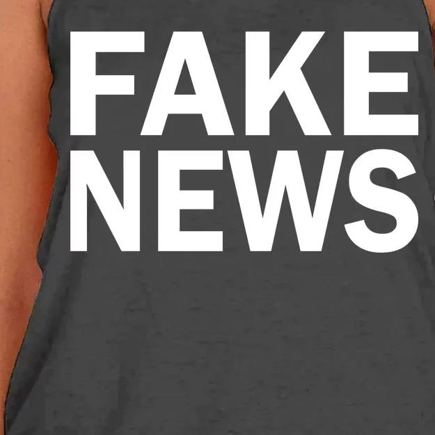 Fake News Bold Text Women's Knotted Racerback Tank