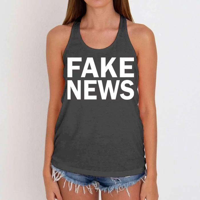 Fake News Bold Text Women's Knotted Racerback Tank