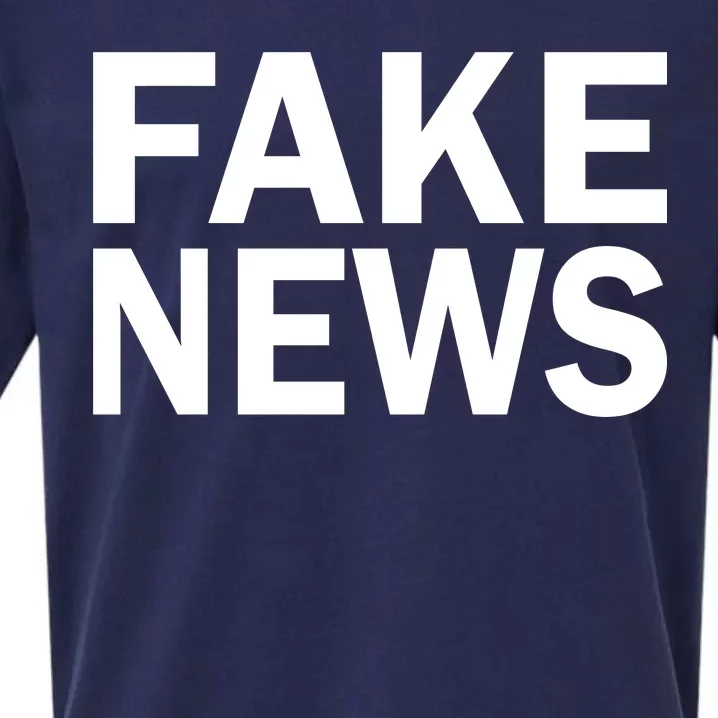 Fake News Bold Text Sueded Cloud Jersey T-Shirt