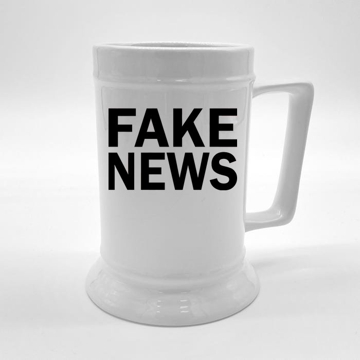 Fake News Bold Text Front & Back Beer Stein