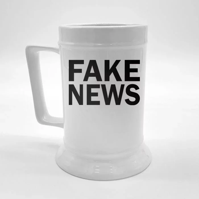 Fake News Bold Text Front & Back Beer Stein